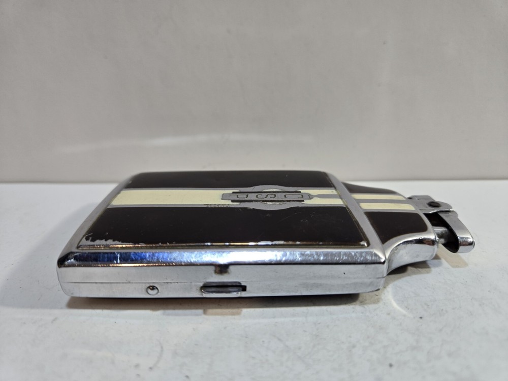 Working Ronson Mastercase Enamel, Silver Tone Cigarette Case Lighter 7161/14