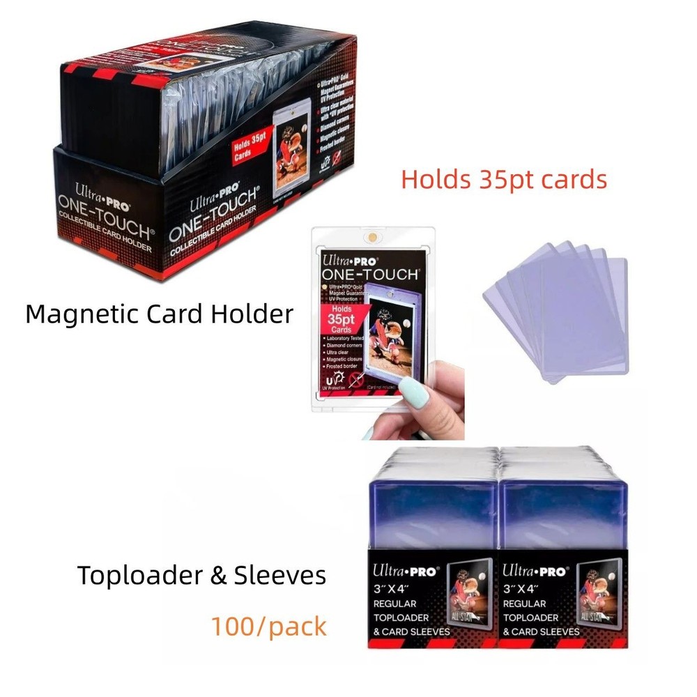 Ultra PRO 3x4 TopLoader & Sleeves / Magnetic One Touch Card Holder 35pt Cards