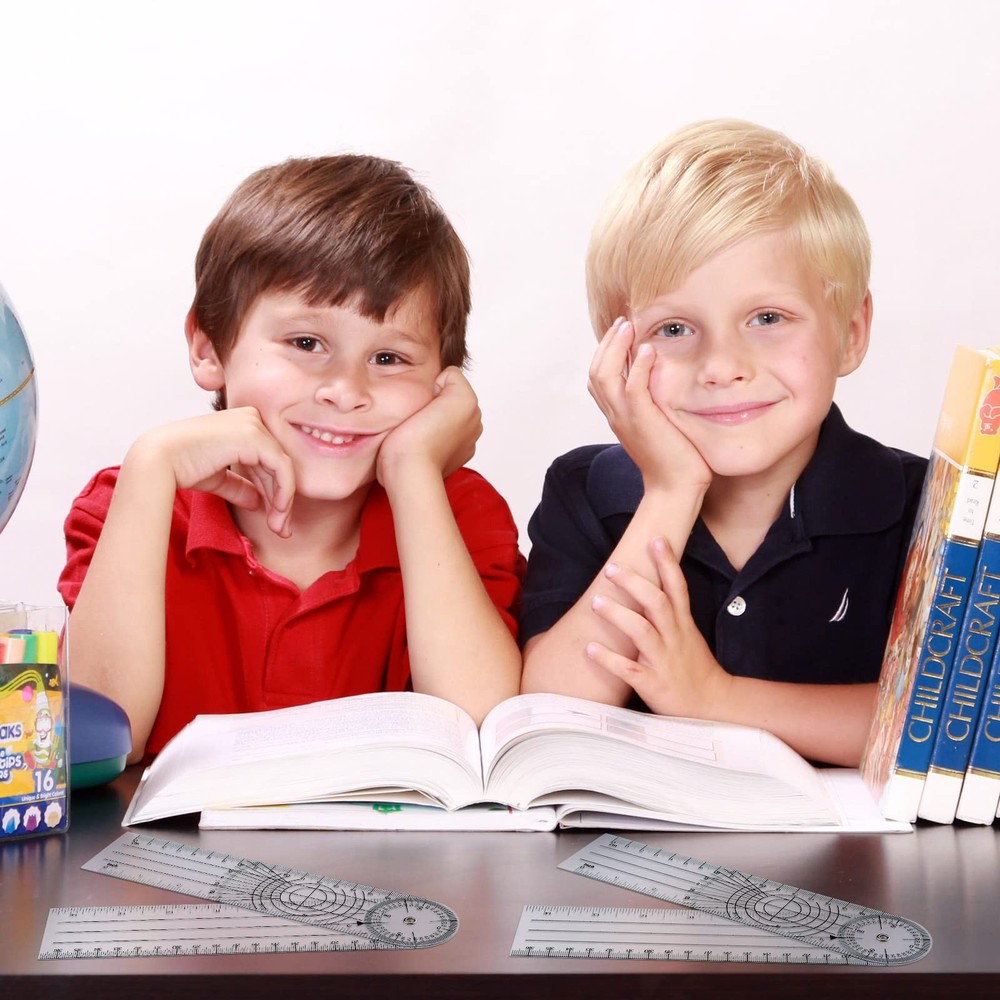 2 Pcs Plastic Goniometer Quick Protractor Clear Angle Finder Ruler with 7 Inc...