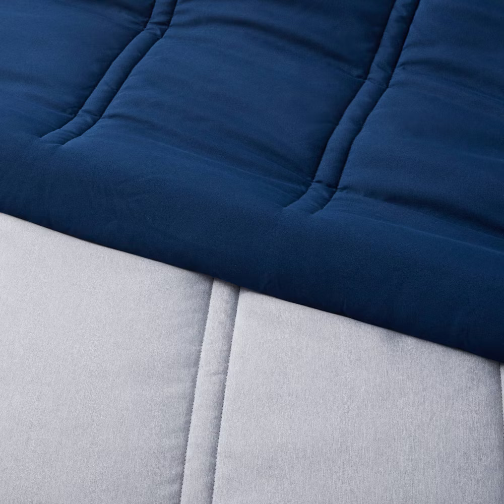 King Lofty Microfiber Comforter Dark Blue Denim Heather - Room