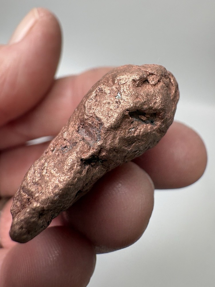 Pure Native Michigan Solid Copper Nugget Specimen Keweenaw Peninsula Mineral