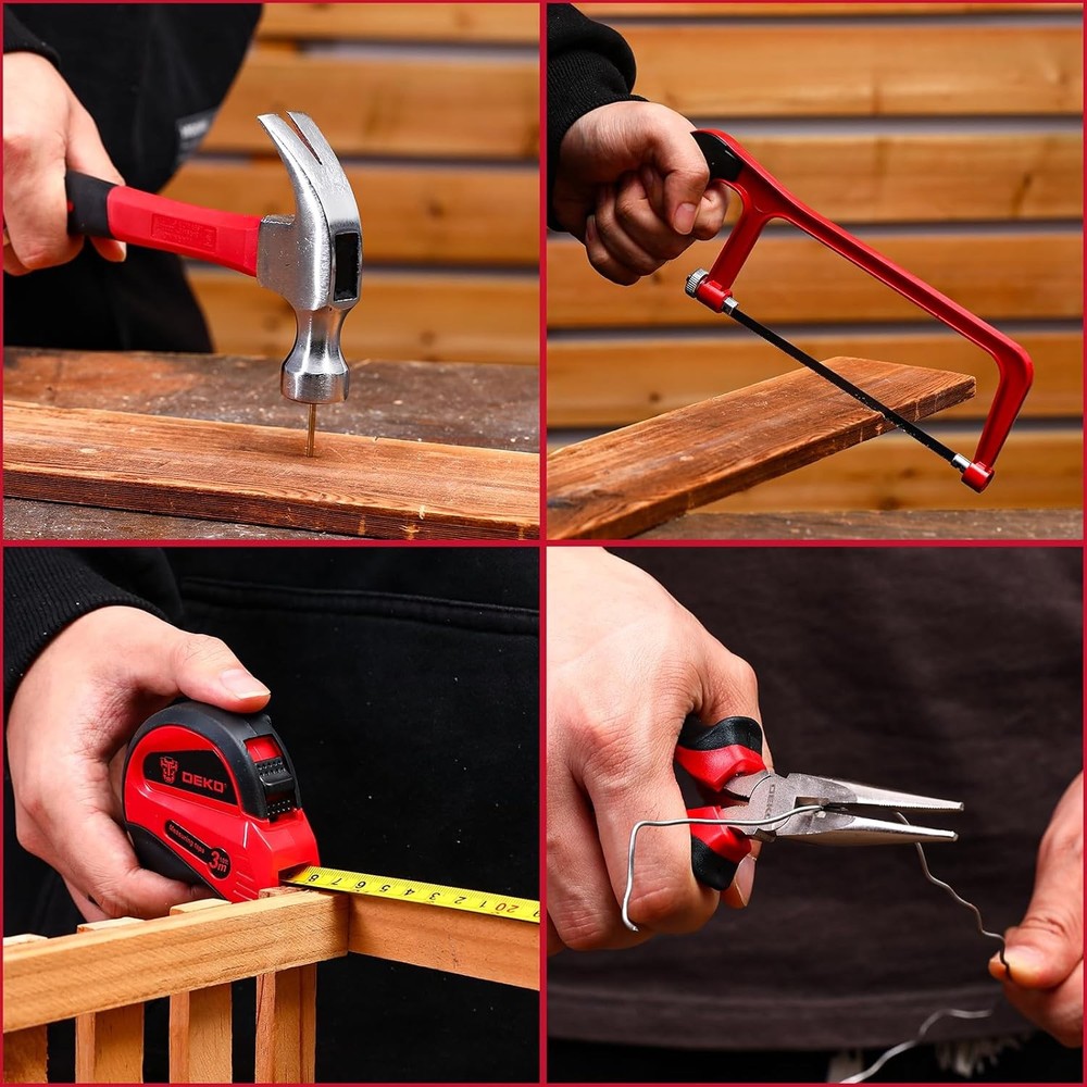 Drill Tool Set：Tool Kit with 12V Power Cordless Drill Hand Repair Tools Box with