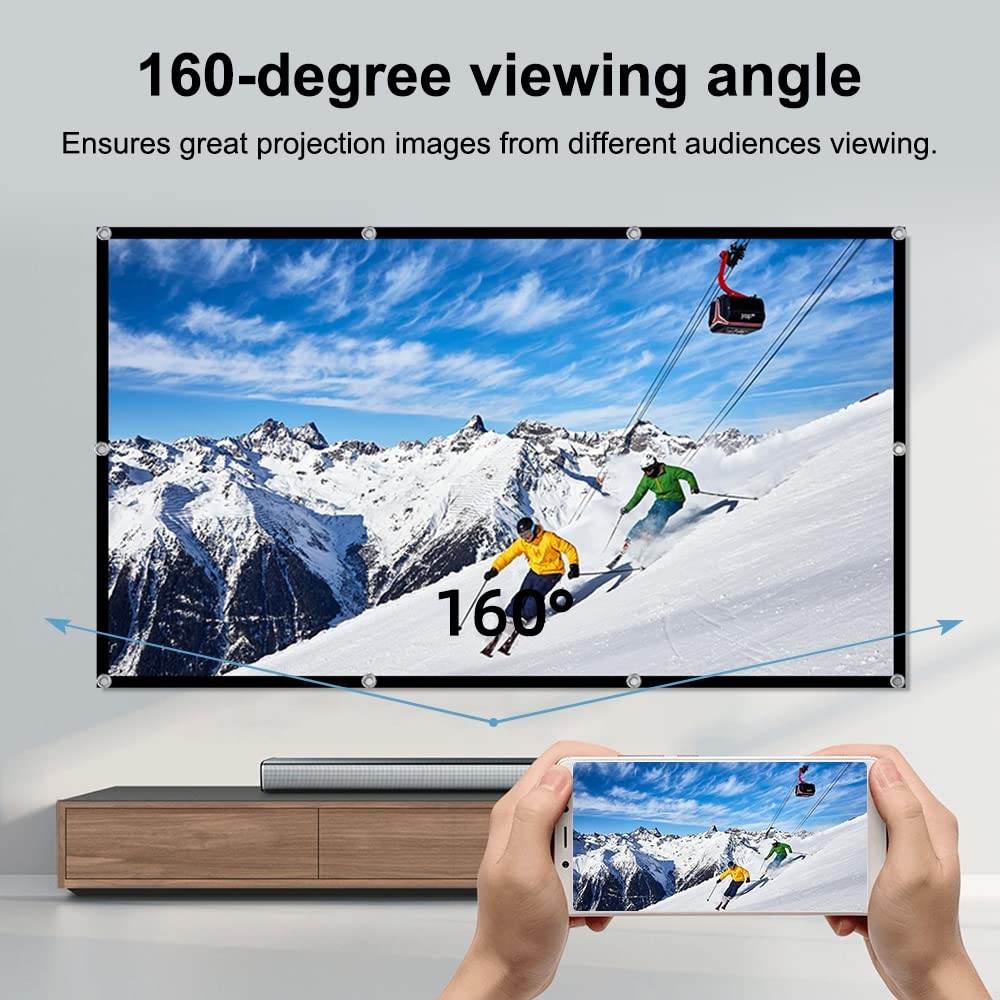 Projector Screen,4K 169 HD Rear Front Projector Screens Foldable Projection S...