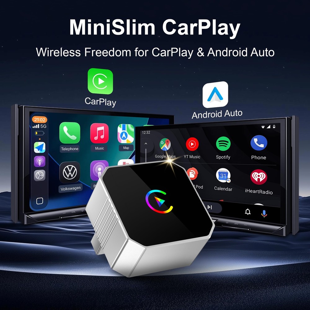 Aimoon Mini Wireless CarPlay Adapter 2026 for CarPlay & Android Auto, Plug & ...