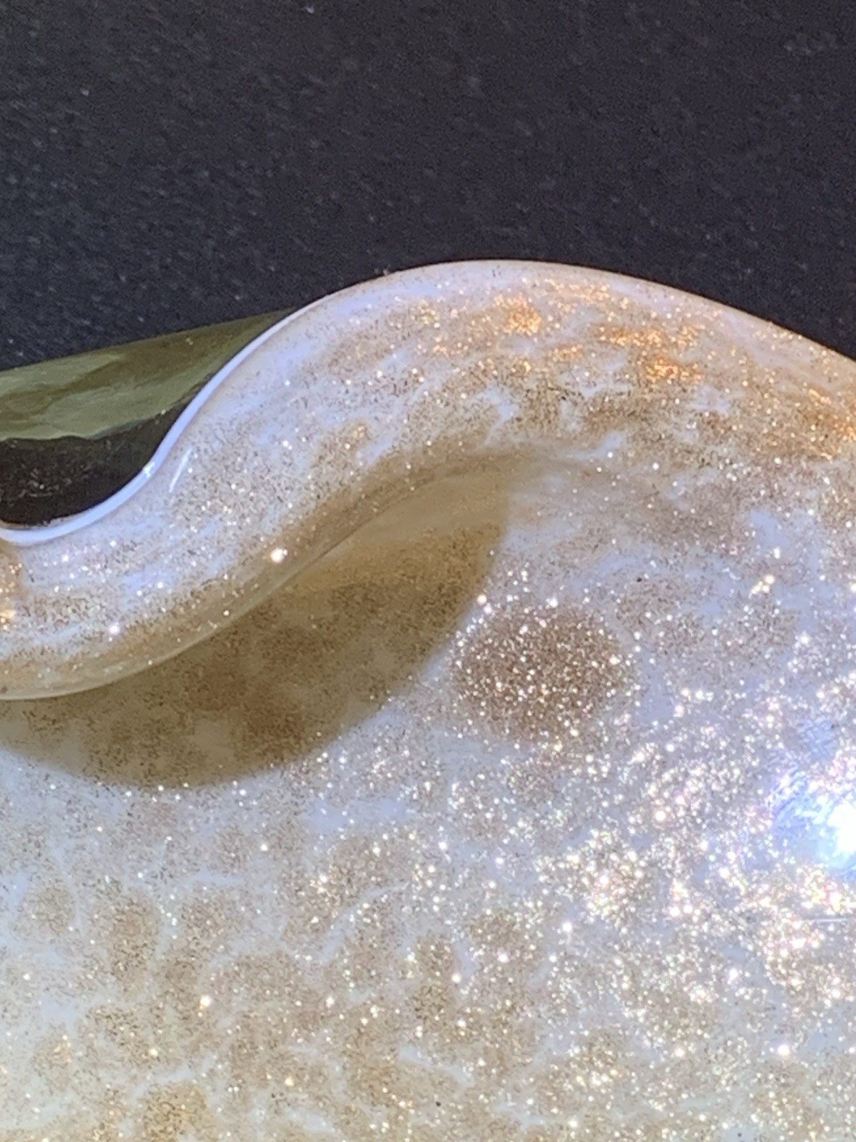 Vintage Murano Art Glass Alfredo Barbini Venetian Bowl Gold Fleck Candy Dish MCM