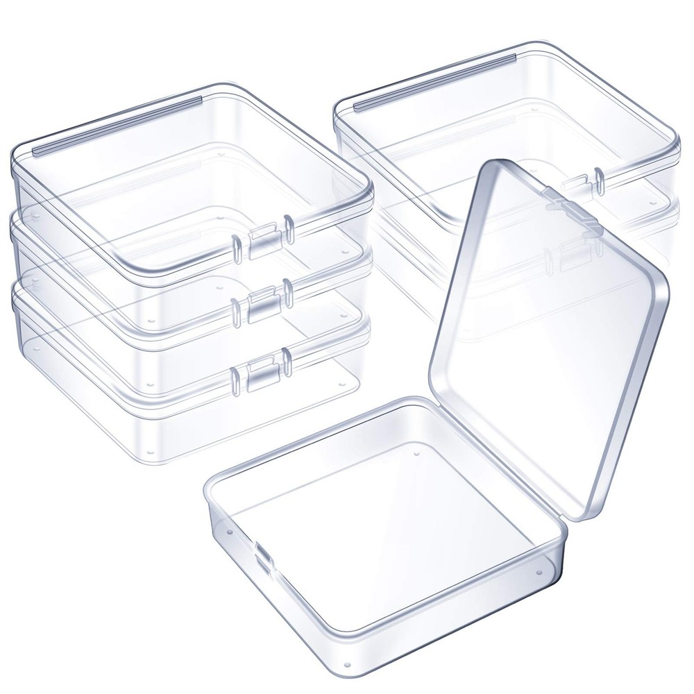 6 Pieces Mini Plastic Clear Beads Storage Containers Box for Collecting Small...