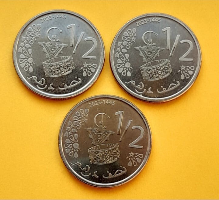 Morocco 1/2 Dirham Lot x3 pcs. 2023 UNC