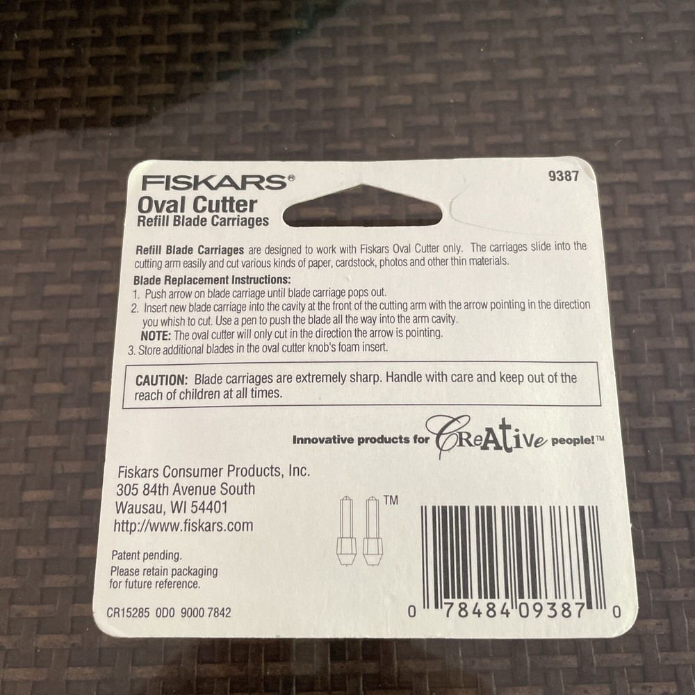 Fiskars 9387 Two-pack OVAL CUTTER Refill Blades NIP