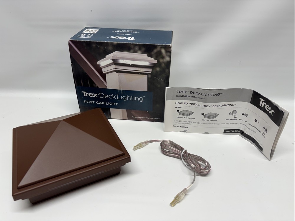 TREX DECKING PYRAMID LED POST CAP LIGHT LIGHTING FIRE PIT (brown)