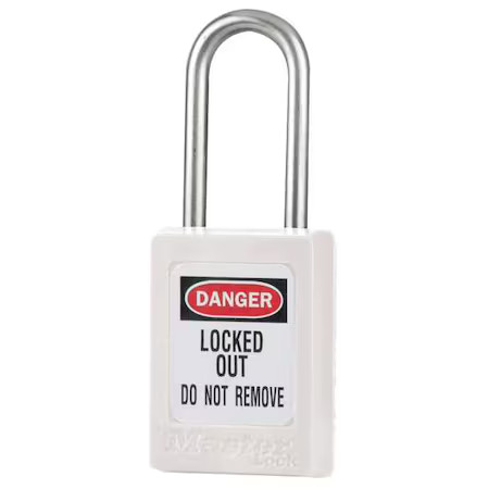 Master Lock S31wht Lockout Padlock,Kd,White,1-7/8"H