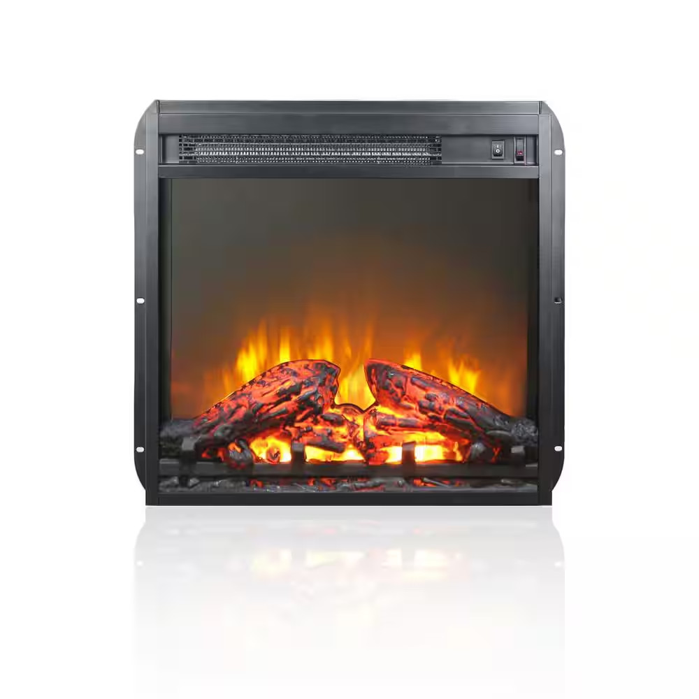 19 In. Direct Vent Electric Fireplace Insert with Remote Control and Overheating
