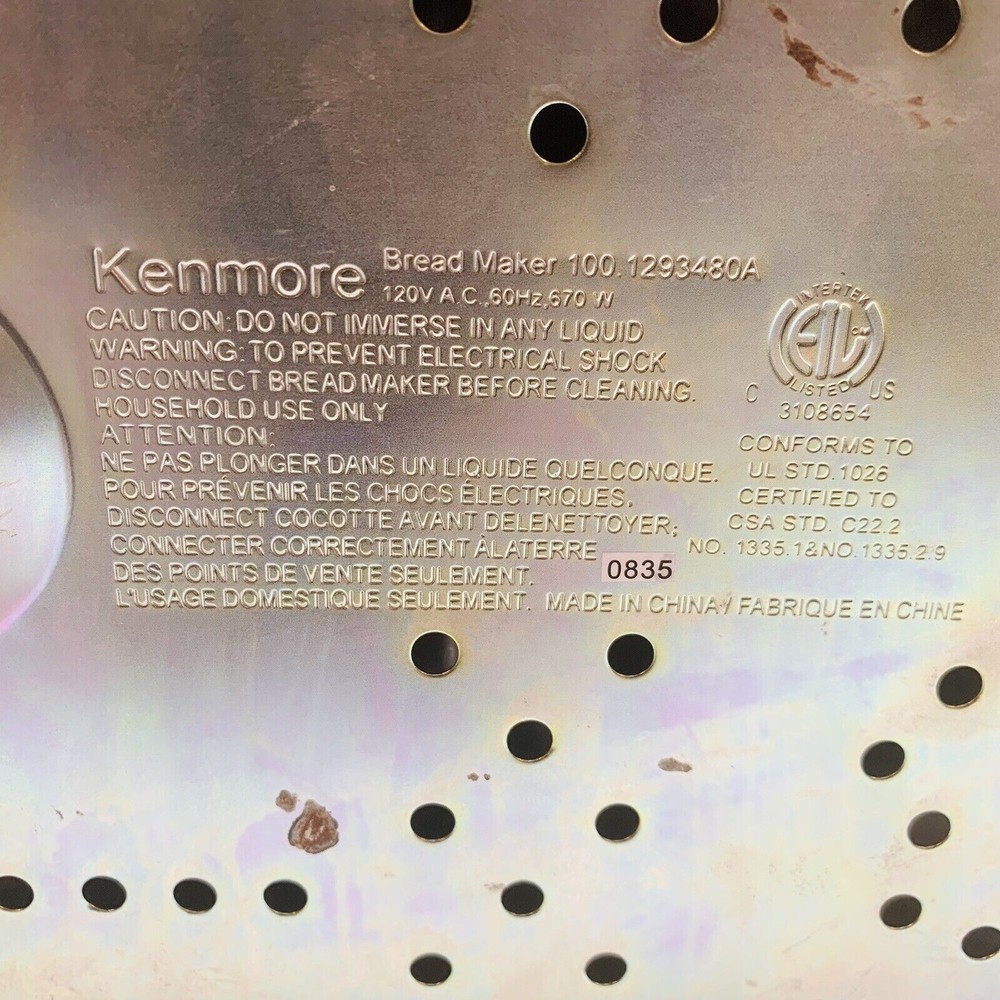 Hinge Assembly for Kenmore Bread Maker Model 100.1293480A