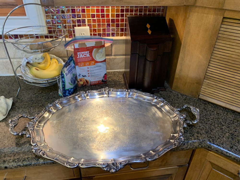 Gorham LARGE 26" Silver Plate Tray Model 1607 Rosewood Pattern