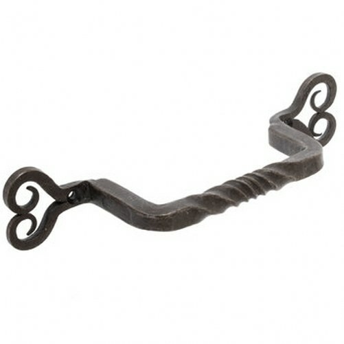 4  pc set Hand Forged Twisted Steel Heart Ends Handle Pull Cabinet Rustic new