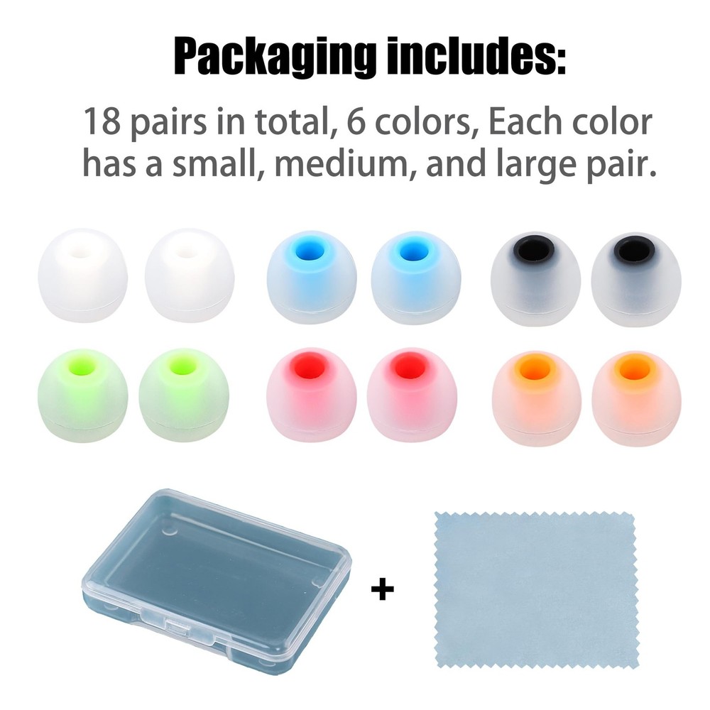 Earbud Replacement Tips Silicone Earbud Tips Ear Bud Covers Fit Most in-Ear E...