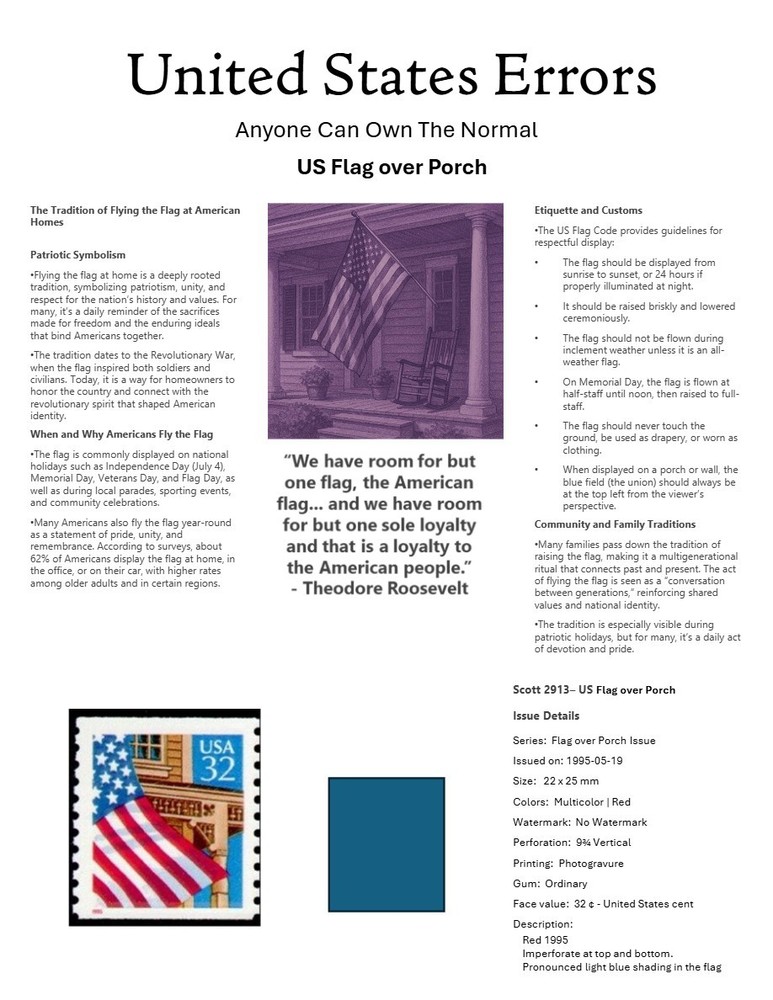 Centsational Custom Presentation Panel For Error SN 2913 - 8.5” X 11”