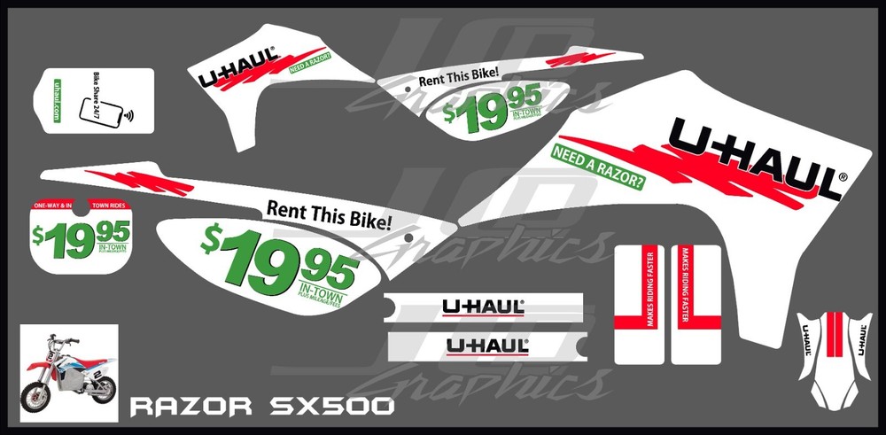 Razor SX500 graphics kit decals THICK AND HIGH GLOSS