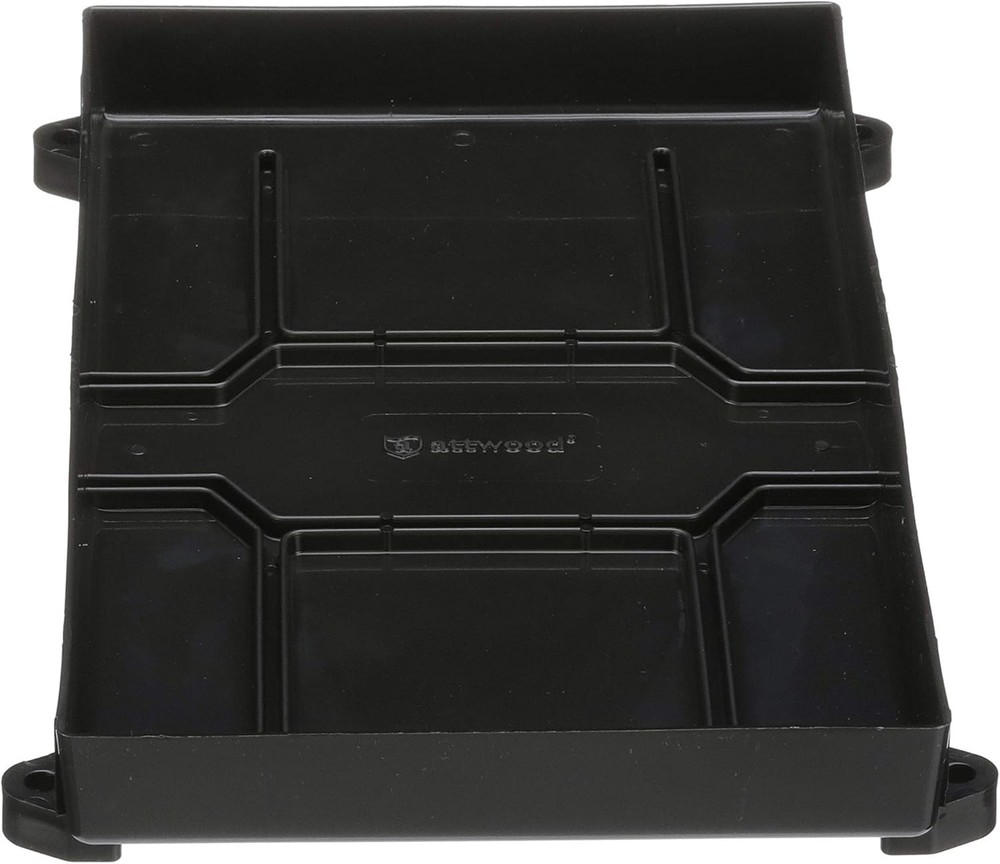 Reliable Black Battery Tray with Quick-Disconnect Strap - Space-Efficient Design