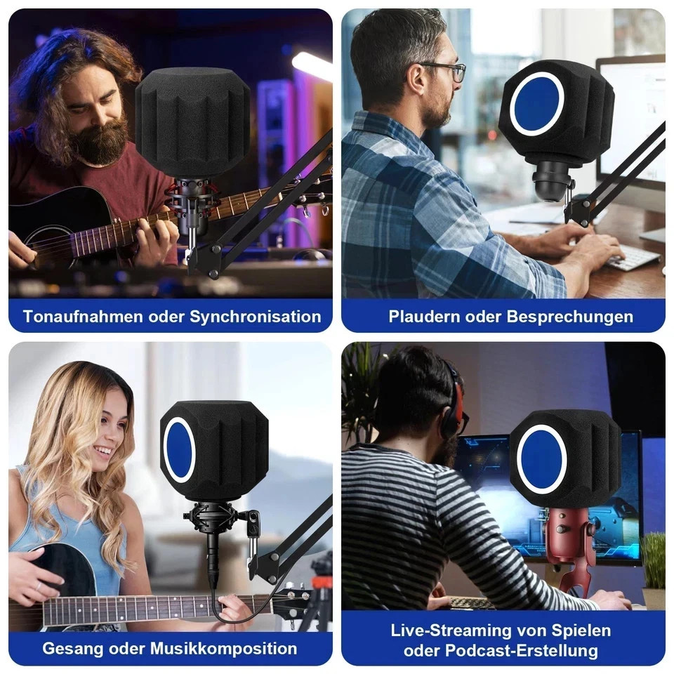 Microphone Wind Shield Pop Filter Isolation Ball, Acoustic for Record...