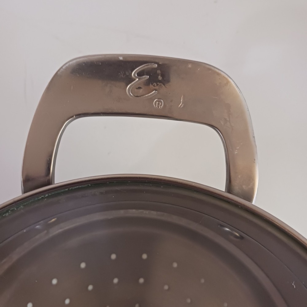 Emeril Stainless Strainer Steamer Pot Pan Insert Colander Double Handle 7.5"