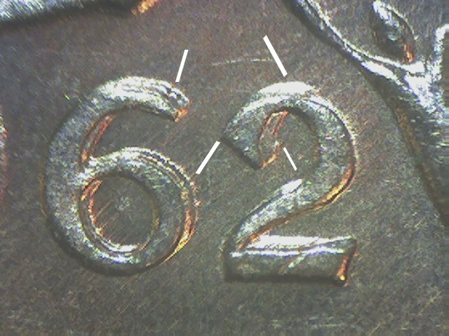 1962 CANADA ONE CENT  RARE DOUBLE DATE 962    AU/UNC   ALL