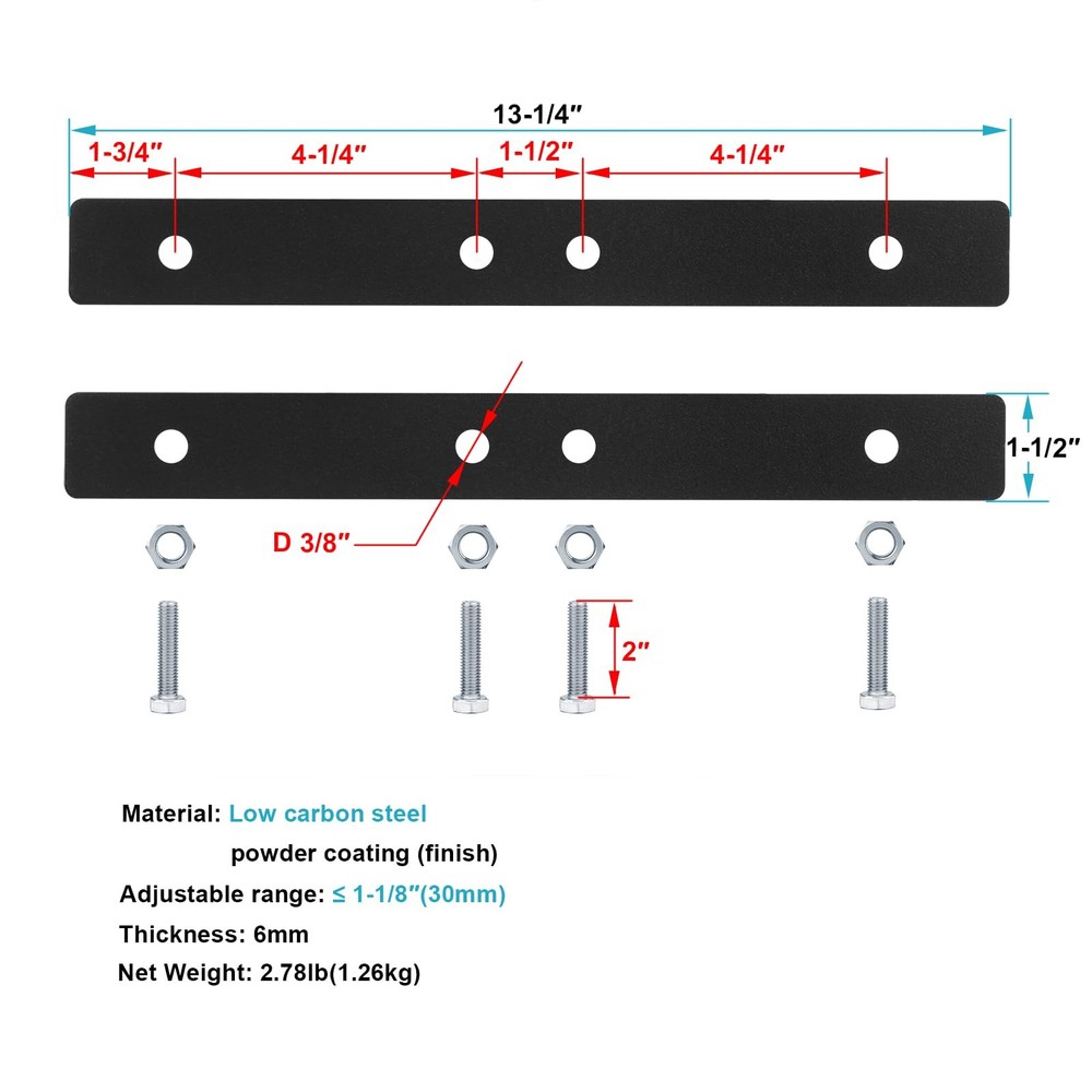 eoere 2 Sets Universal Gate Attaching Brackets for Driveway Gate, Swing Gate ...
