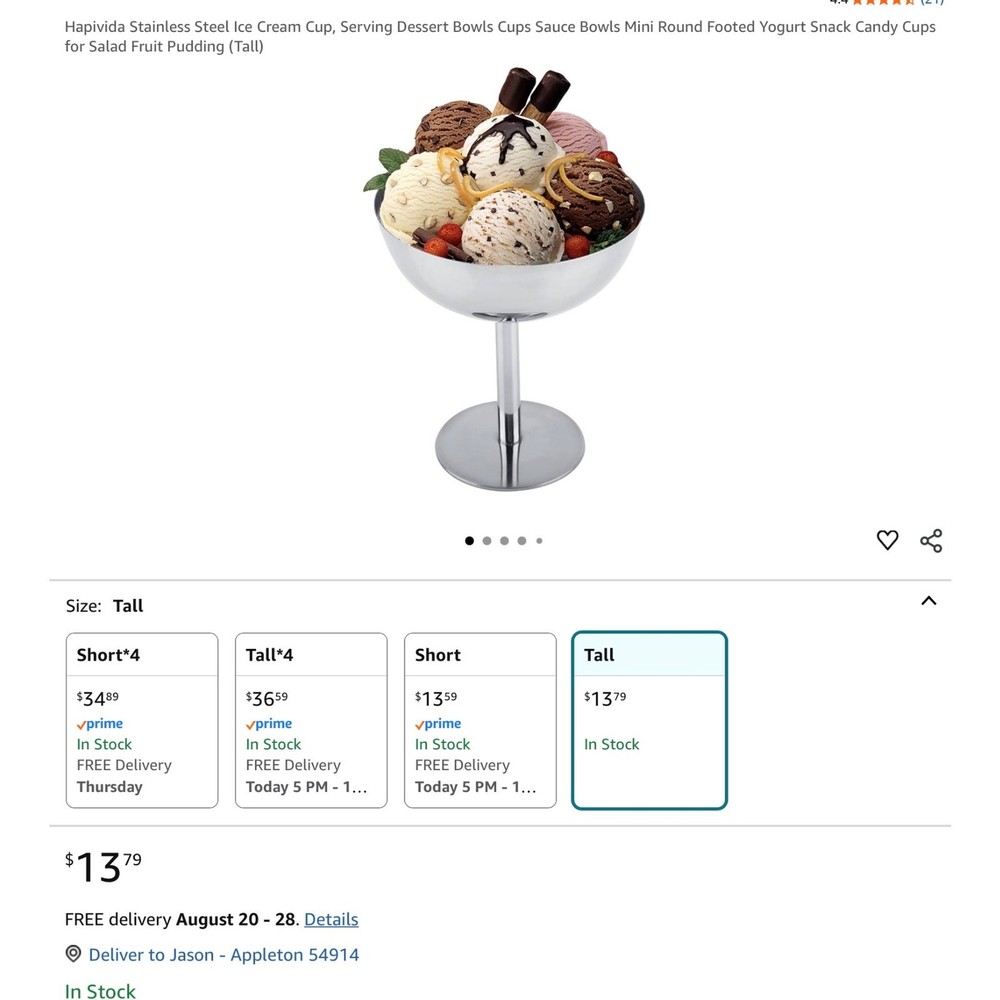 Fancy Stainless steel Dessert Bowl