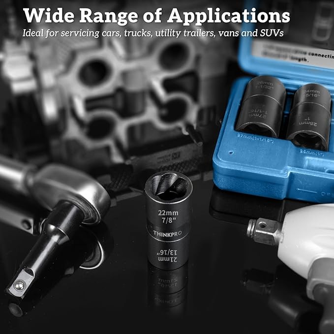 Tool, 5 piece Wheel Lock Remover Kit, Double Side Extractor Set 1/2 Inc