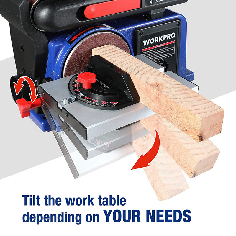 WORKPRO 6 in. Disc Sander & 4 in. x 36 in. Belt Belt Disc Sander w/6pc Sandpaper