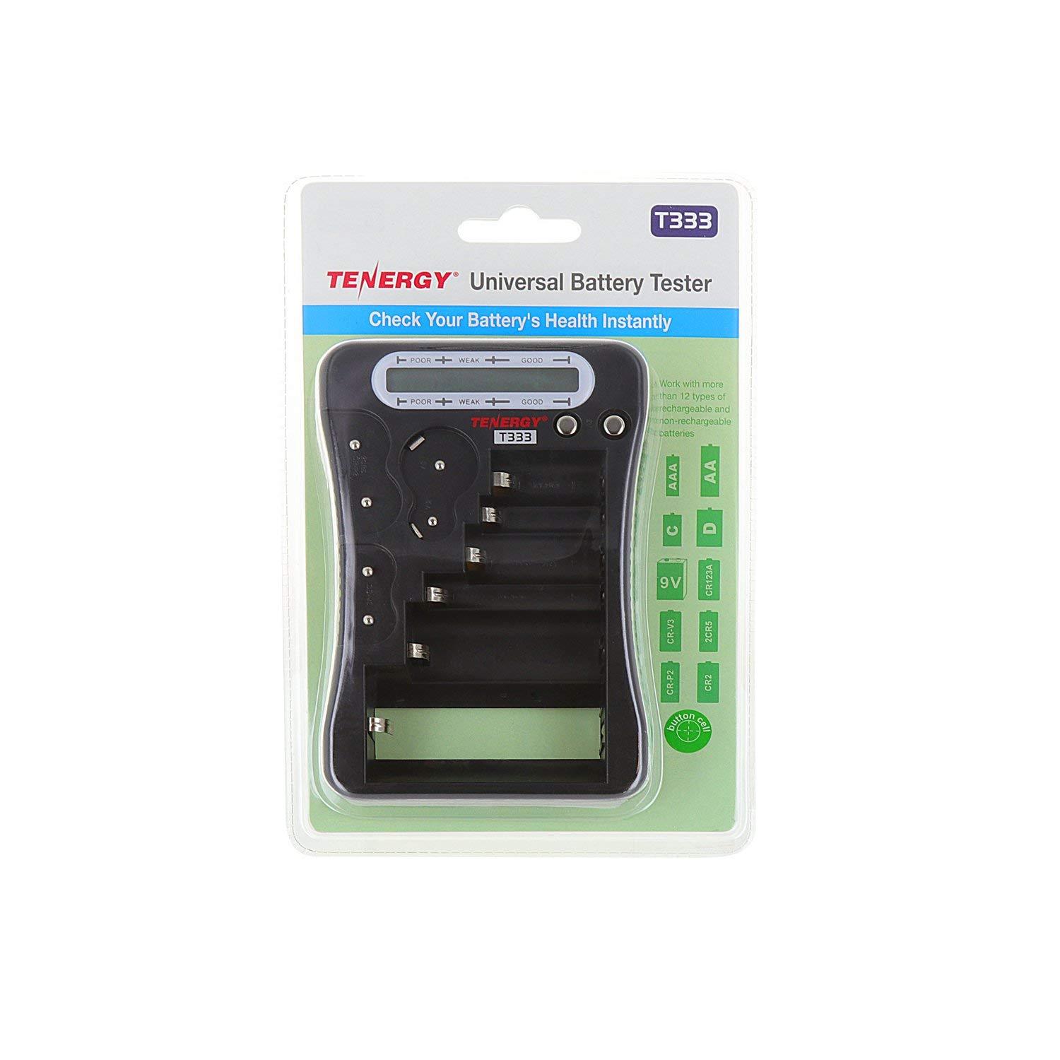 Tenergy T-333 Universal Battery Tester AA/AAA/C/D/9V/CR123A/CR2/CRV3/2CR5/CRP2