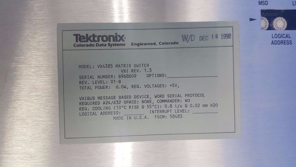 Tektronix VX4385 VX VXI Matrix Switch Module