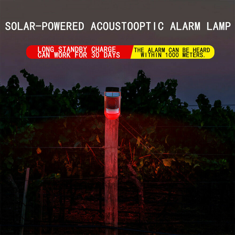 LED Light Solar Strobe Light Solar Alarm Wireless Motion Sensor Detector Outdoor