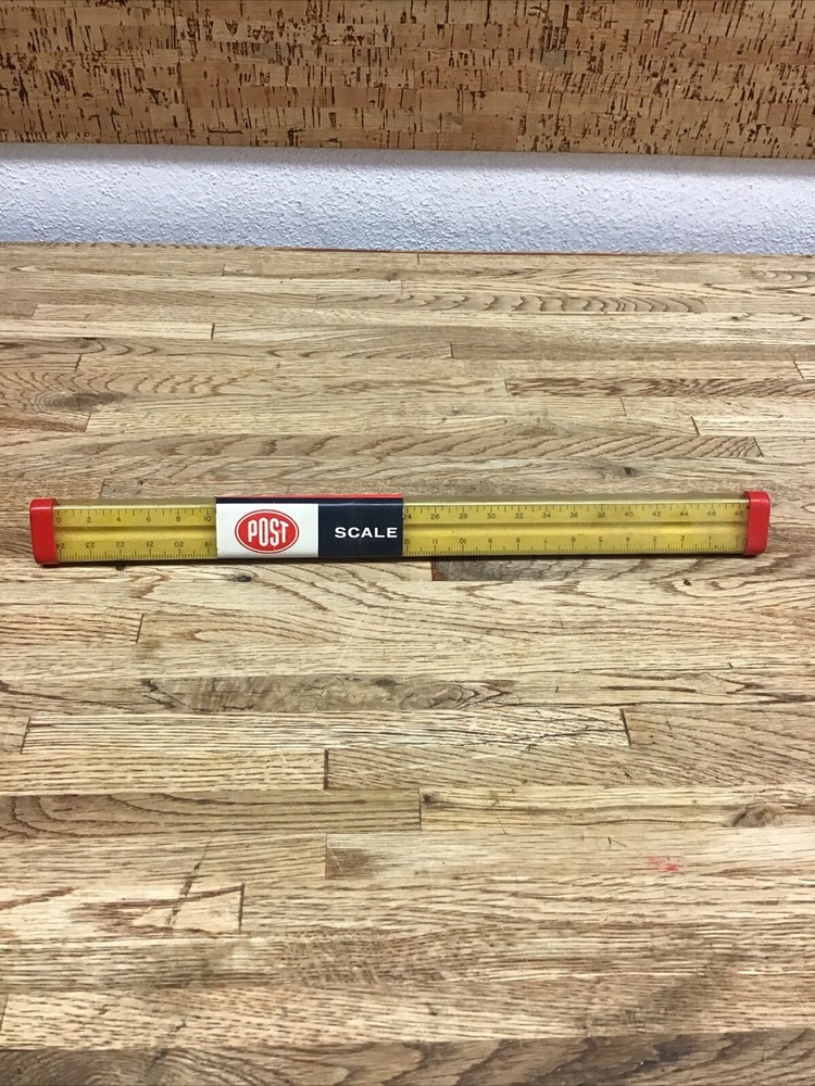 1318c Engineer 12" Scale Concave Shape In Plastic Container EUC C-4