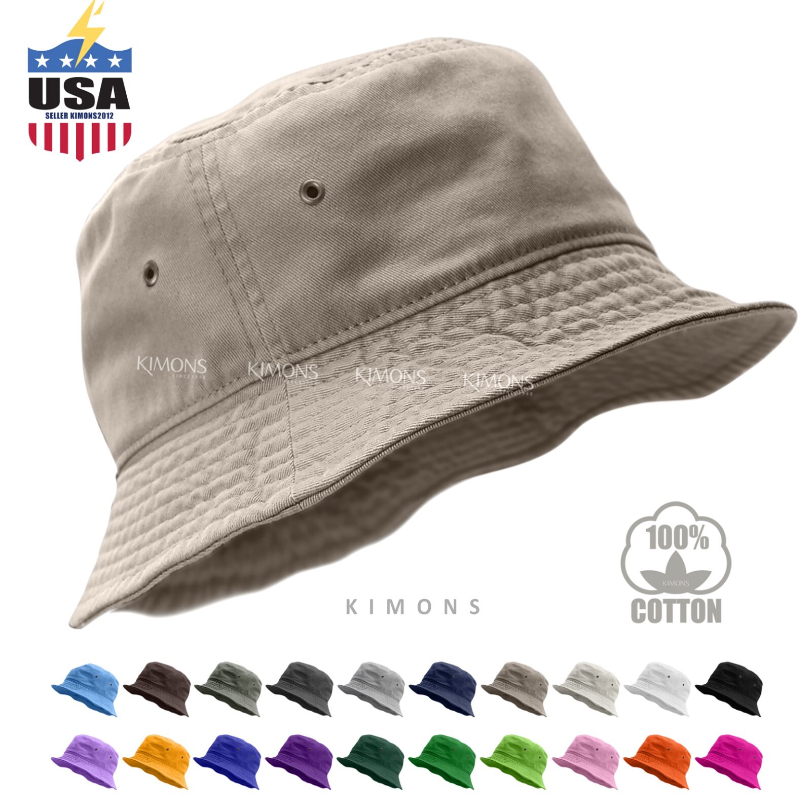 Bucket Hat Cap Cotton Fishing Boonie Brim visor Sun Safari Summer Men Camping BK