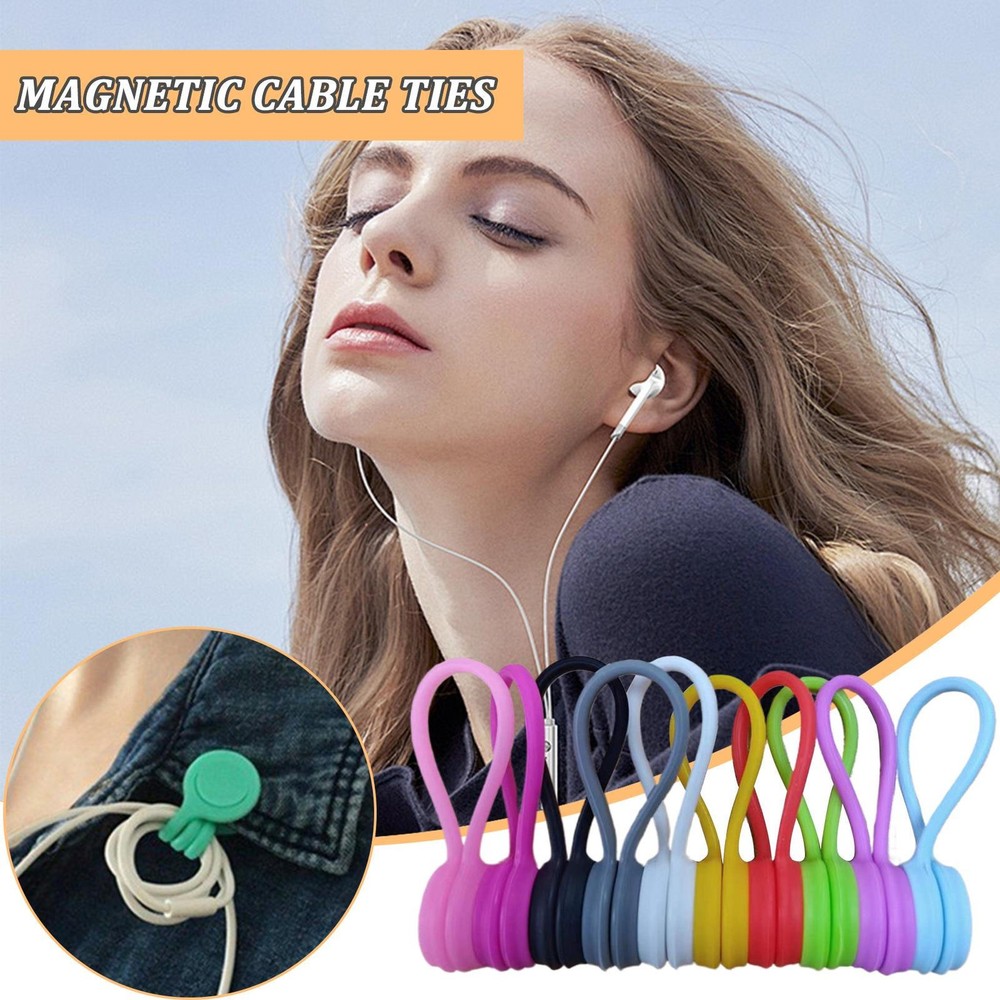Magnetic Cable Ties Electronic Cords Wrap Organizer Charging Wire