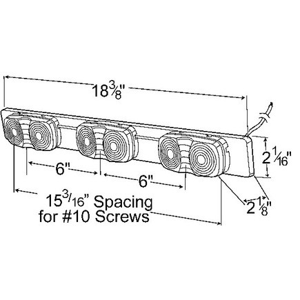 Grote 49082 Low Profile Light Bars, Square Corner Style