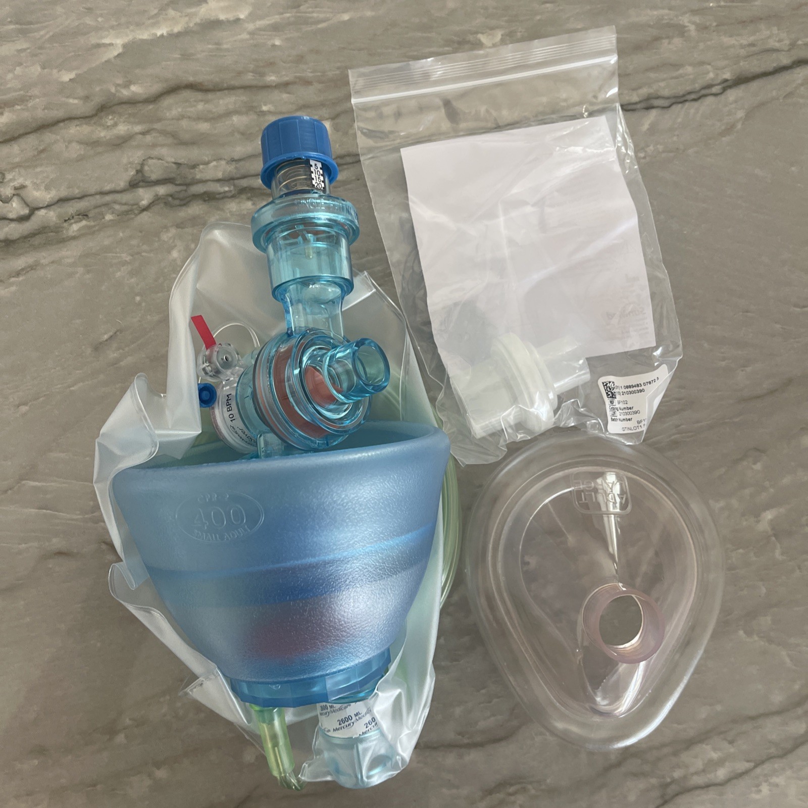 Adult Bag Valve Mask BVM Resuscitator for CPR Emergencies