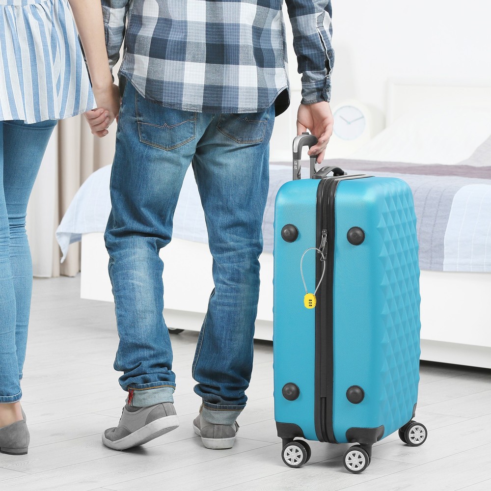 2Pc Small Combination Locks, 3 Digit Baggage Padlocks(Black, 7.8-Inch)