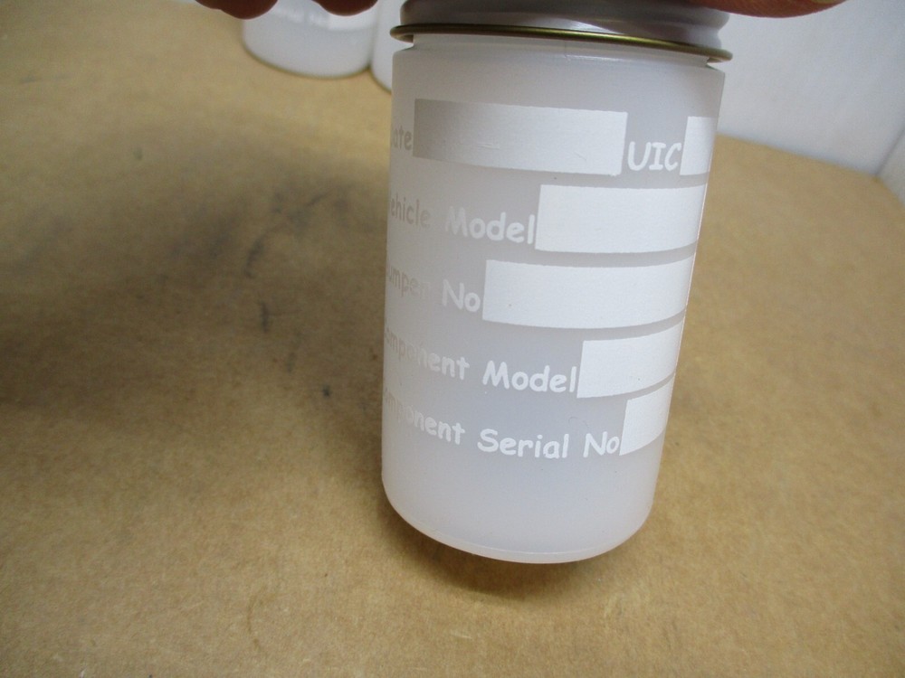 SAMPLE BOTTLES PLASTIC METAL SREW TOP QTY-6