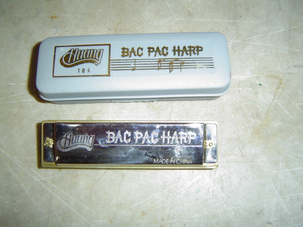 VINTAGE HUANG BAC PAC HARMONICA - Key D# Case Marked Eb Harmonica Marked D#