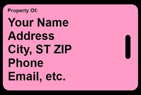 Pink Cryptocurrency "B" Red Logo Luggage/Bag Tag - Personalized