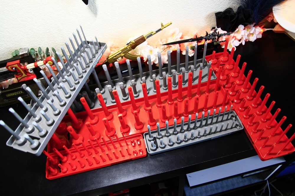 OEM Tools 6 Piece Plastic Socket Holders - SAE and Metric Socket Tray Set