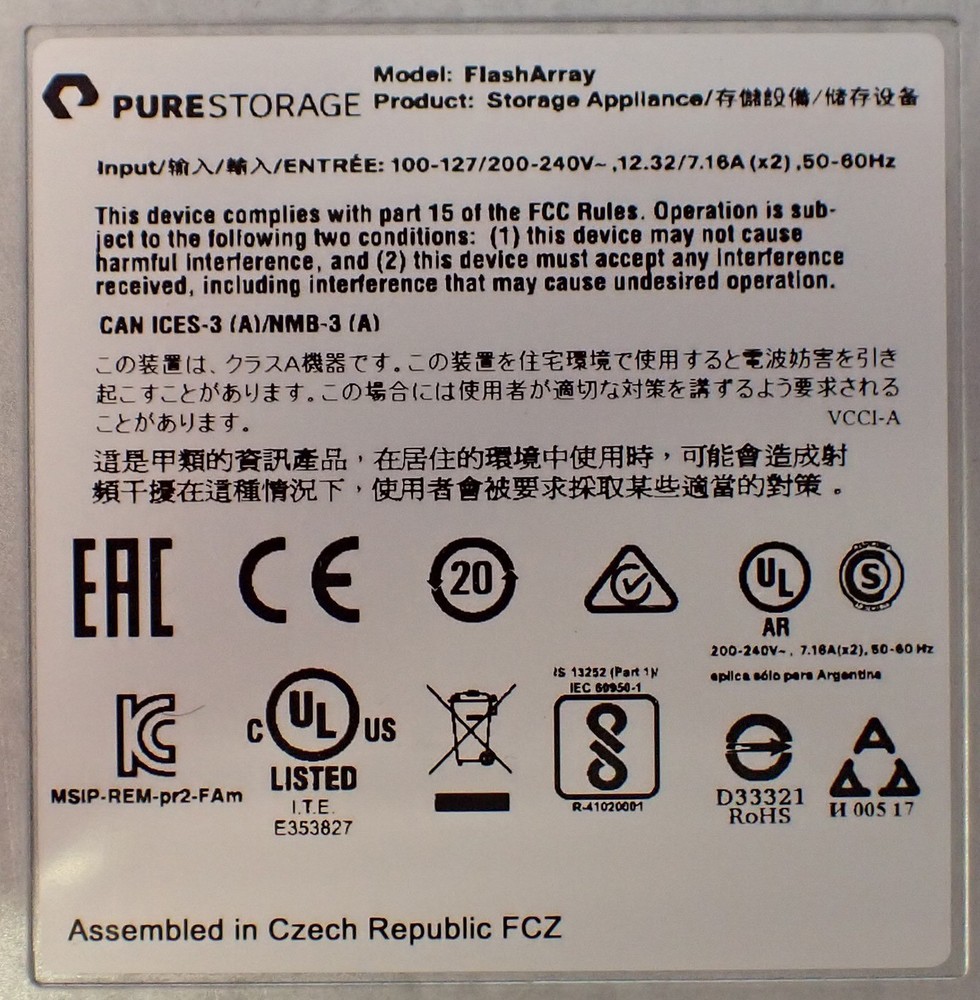 Pure Storage FA-M10 FlashArray M10 20x 2.5" SAS Bay 2x M10 R2 Controller 2x PSU