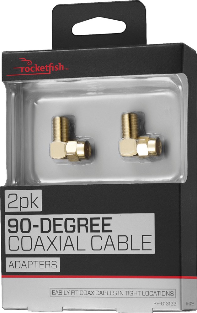Rocketfish- 90-degree Coax Adapter (2 Pack) - Gold