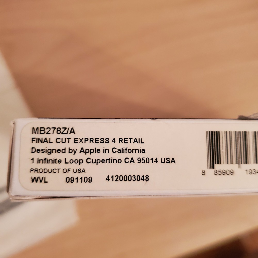 Apple Final Cut Express 4 Retail Full Version for Mac MB278Z/A