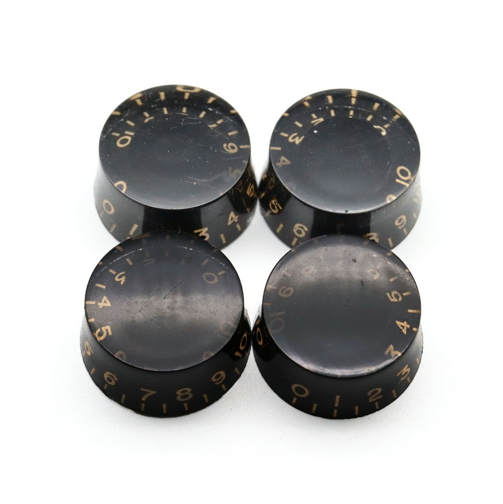 4Pcs Black Guitar Speed Control Knobs Tone Volume Knobs Pots for Electric Guitar