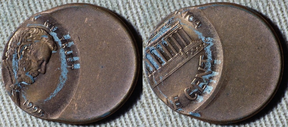 Error : Lincoln Cent 1995 Full Date 65% Off Center IREC1696
