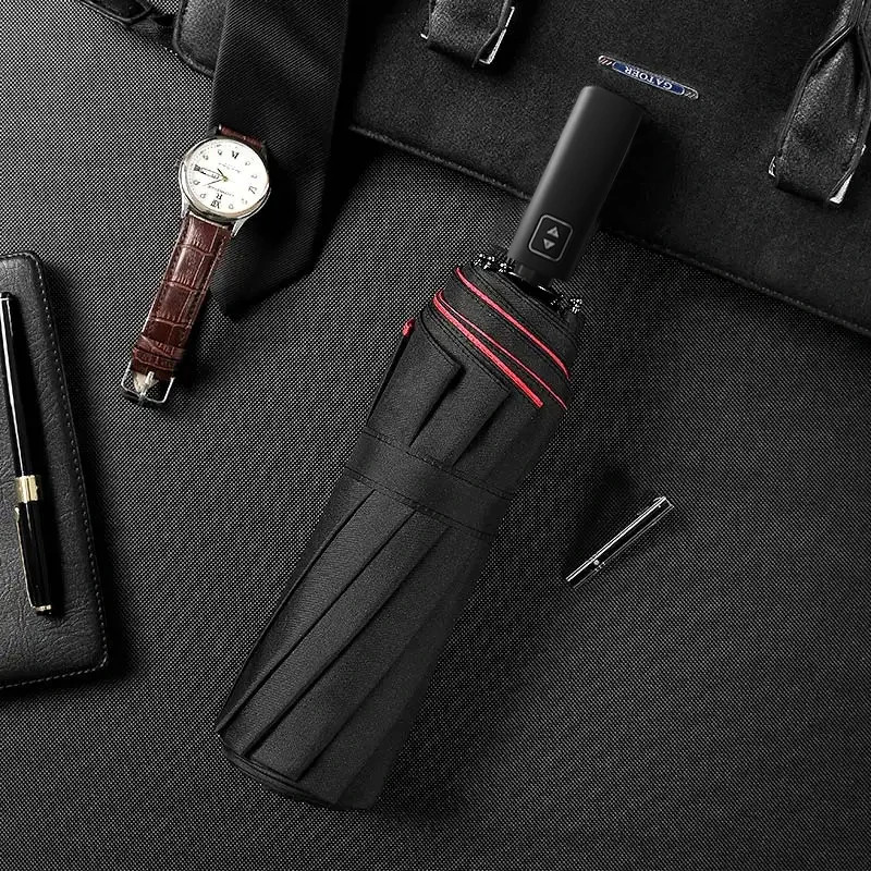Red Leaf Double Ten Bone Double Layer Umbrella, Large Folding, Fully Automatic,