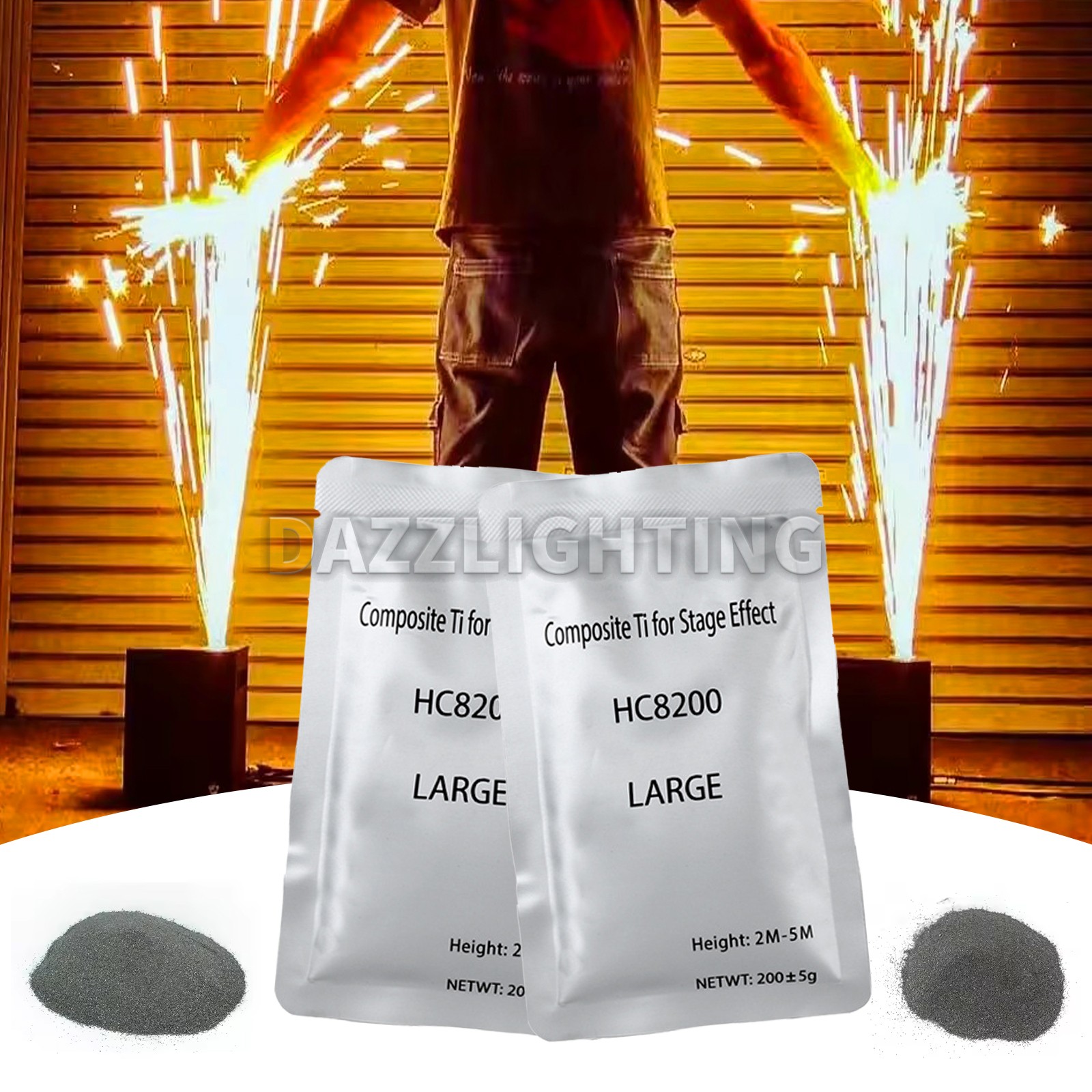 PAIDUN 10Bags Cold Spark Machine Powder 3-5M Range Stage Effect Safety Wedding