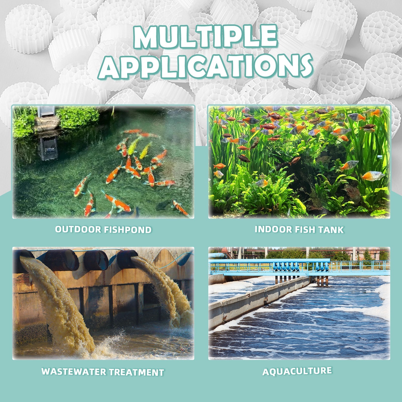 K1 Filter Media 10 Gallon - Premium MBBR Biofilm Reactor for Aquaponics